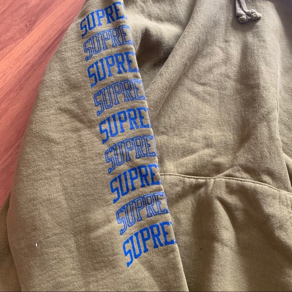 Olive green supreme hoodie m - Picture 2 of 6